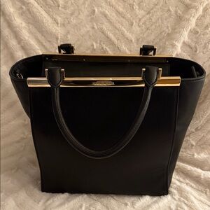 Michael Kors Black Tote with Gold Handles